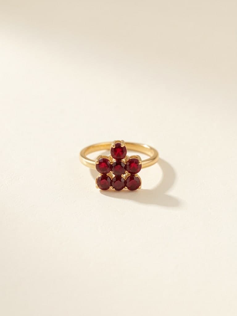 Garnet Cluster Ring